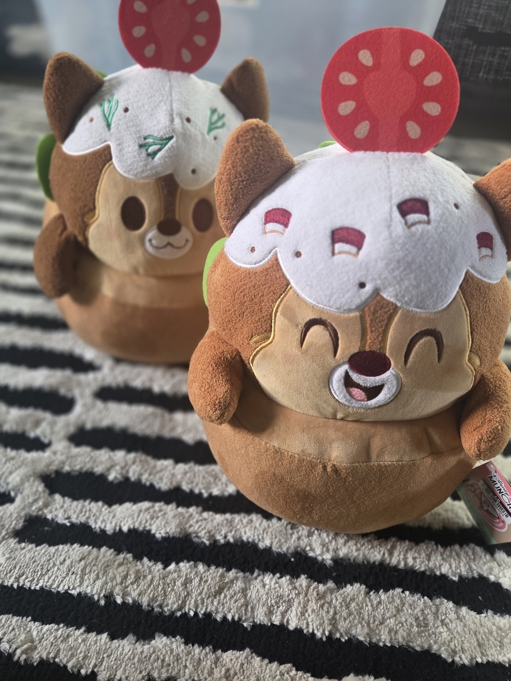 Chip and Dale Disney Cute Dessert-Themed Brown Plush Toy with White Frosting